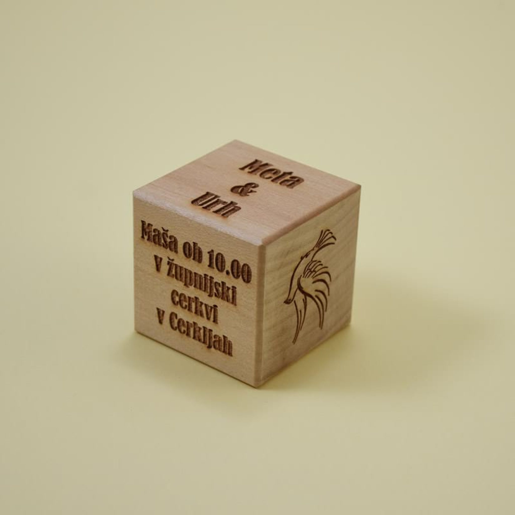 Invitation on wooden cube - The best of